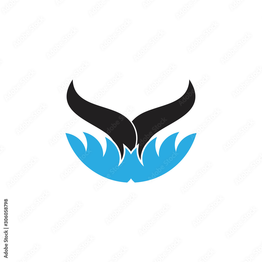 fish tail whale symbol vector fish tail whale symbol vector