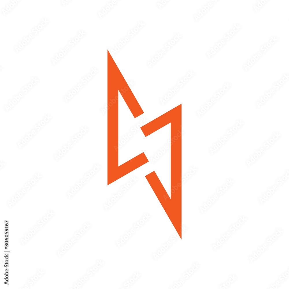 thunder simple geometric line design logo vector thunder simple geometric line design logo vector