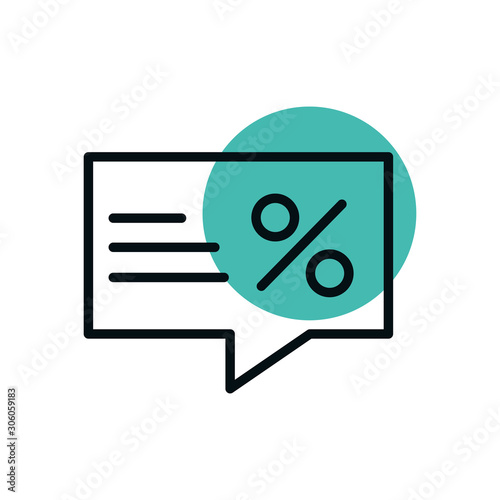 talk bubble percent sale shopping line style dot color