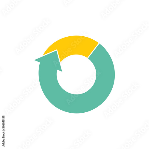 circle rotation geometric arrow motion symbol logo vector