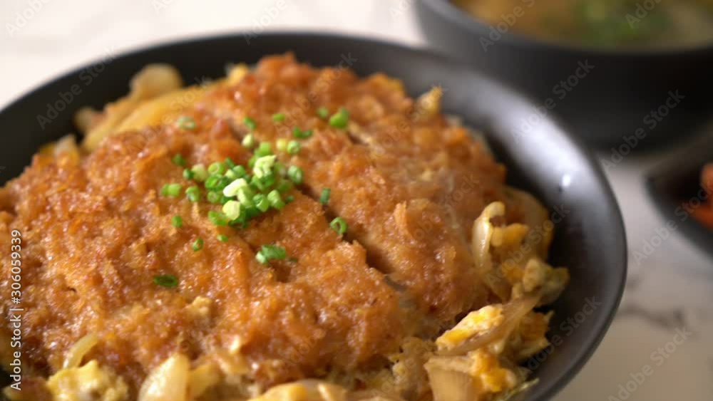 fried pork cutlet rice bowl (Katsudon) fried pork cutlet rice bowl (Katsudon)