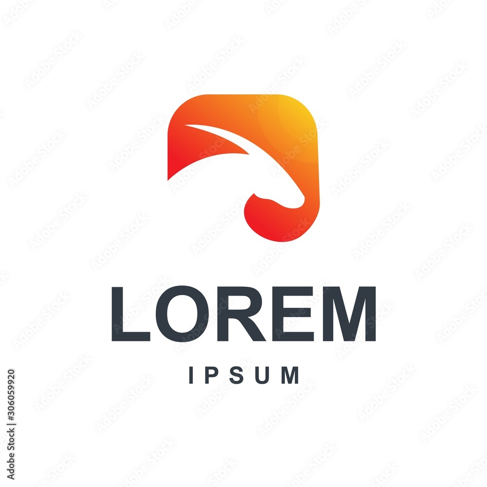 Obraz premium antelope with square logo design