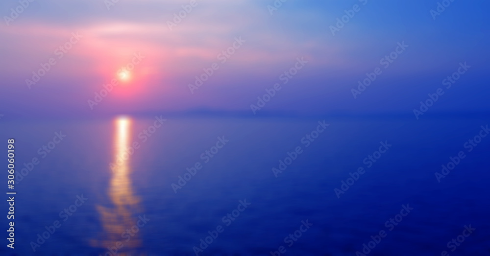 Obraz premium Panoramic dramatic tropical sunset on the sea