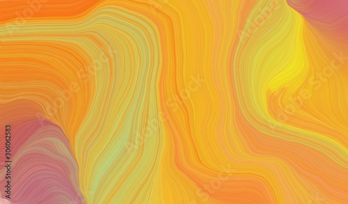 curvy background design with golden rod, pastel orange and dark khaki color
