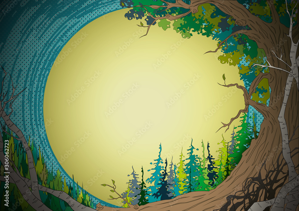 夜の月と森の背景 壁紙素材 Stock Vector Adobe Stock 夜の月と森の背景 壁紙素材 Stock Vector Adobe Stock