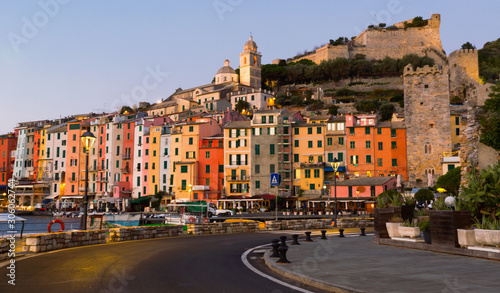 Colorful Portovenere on coastline of La Spezia in Italy