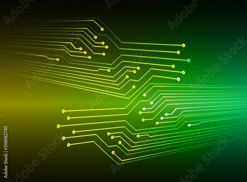 green cyber circuit future technology concept background