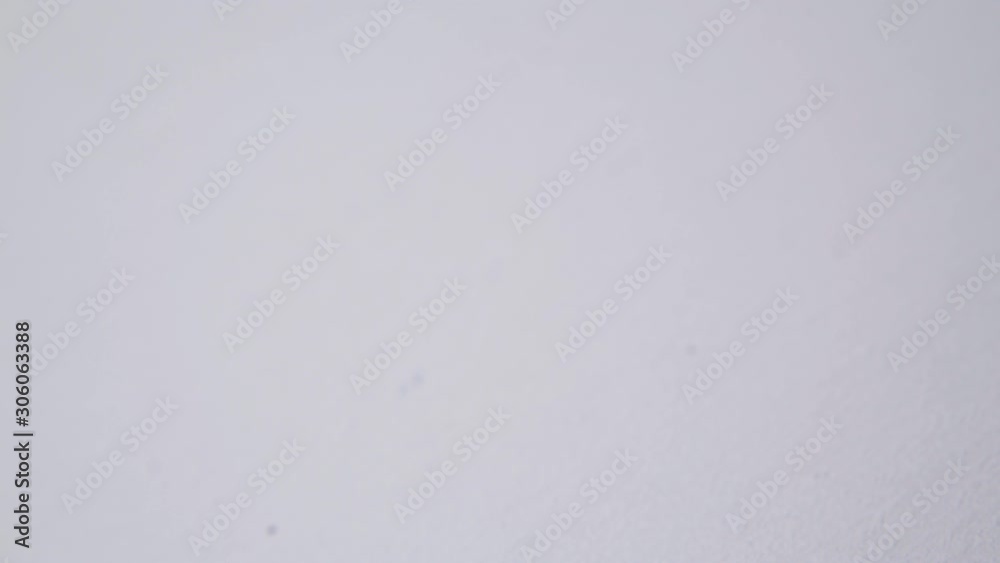 person presses button of blue automatic pen in plastic case above white empty paper sheet extreme close view person presses button of blue automatic pen in plastic case above white empty paper sheet extreme close view