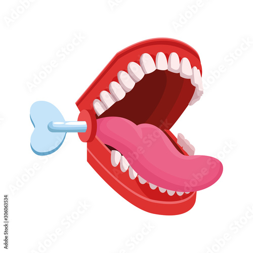 teeth practical joke icon, flat design
