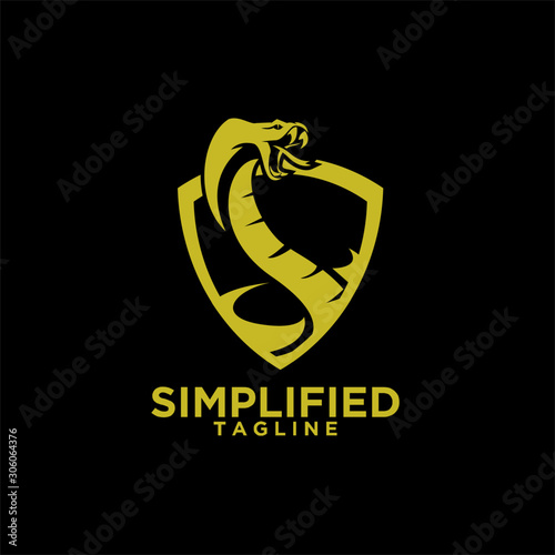 cobra gold snake logo icon design vector illustration