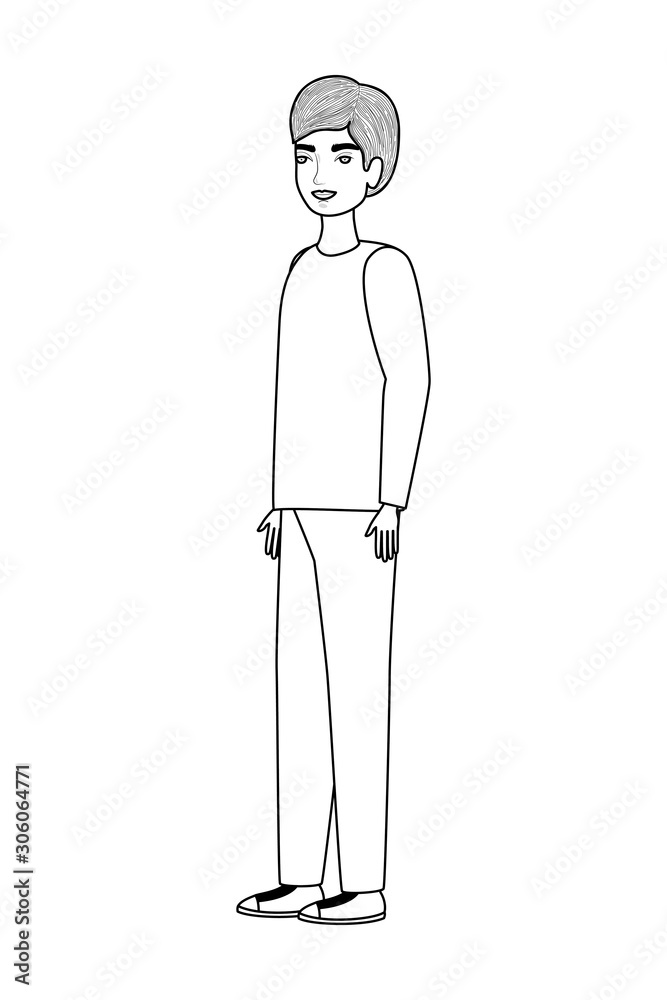 Cute man cartoon drawing vector design Cute man cartoon drawing vector design
