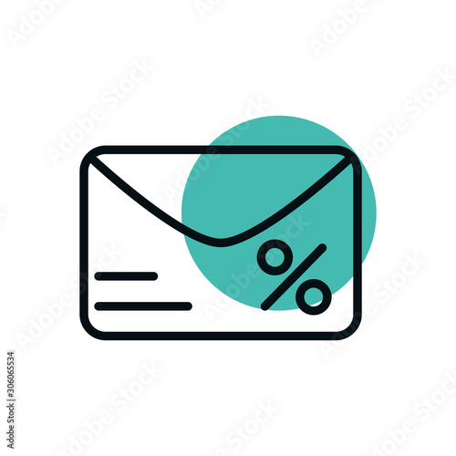 mail marketing offer sale shopping line style dot color
