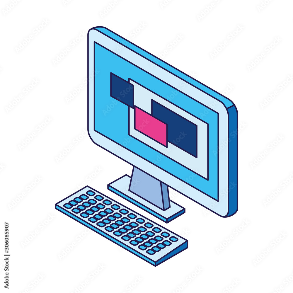 Fototapeta premium computer icon over white background