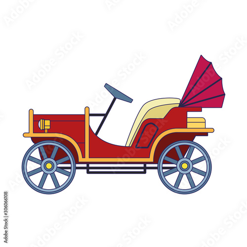 vintage carriage icon, flat design