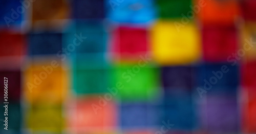 Blur square pixel colorful display in abstract background in digital concept