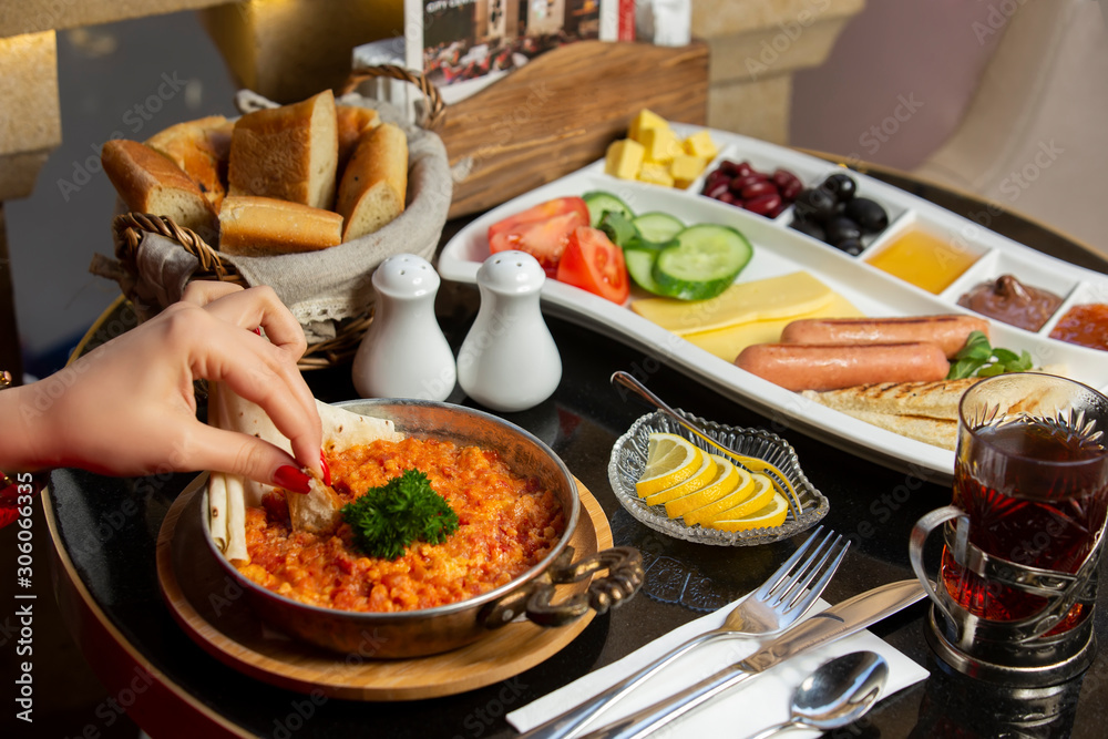 breakfast set on the table