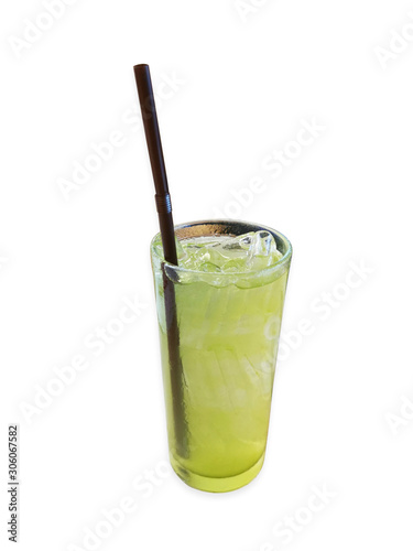 fresh greentea drink with ice