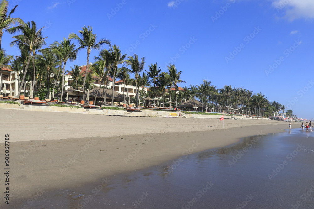 A beautiful view of Double Six beach in Bali, Indonesia.