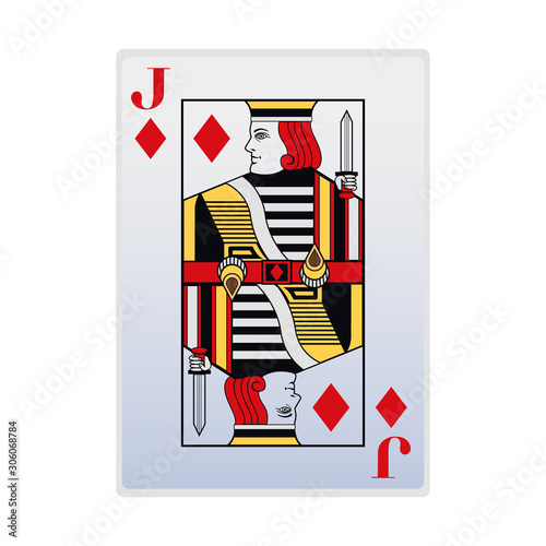 King of diamonds card icon, flat design