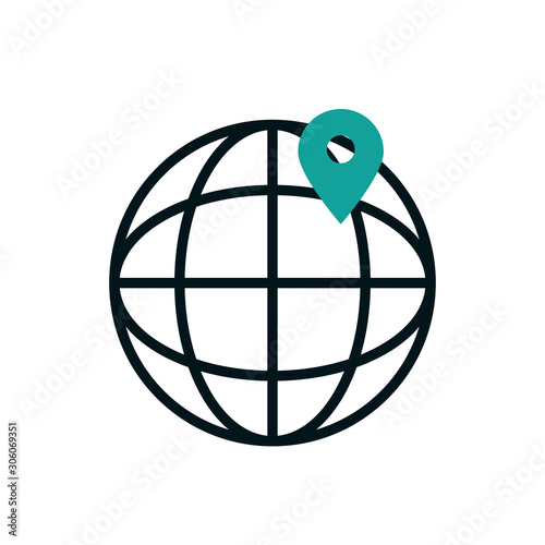 Isolated global sphere icon vector design
