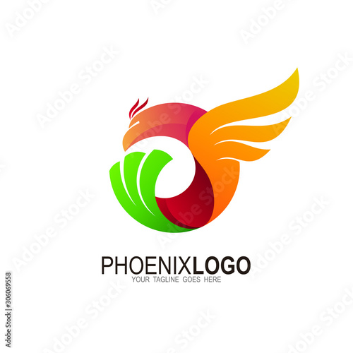 Eagle logo, Bird logo with circle design template, eagle icon , wing and bird logo  © nur
