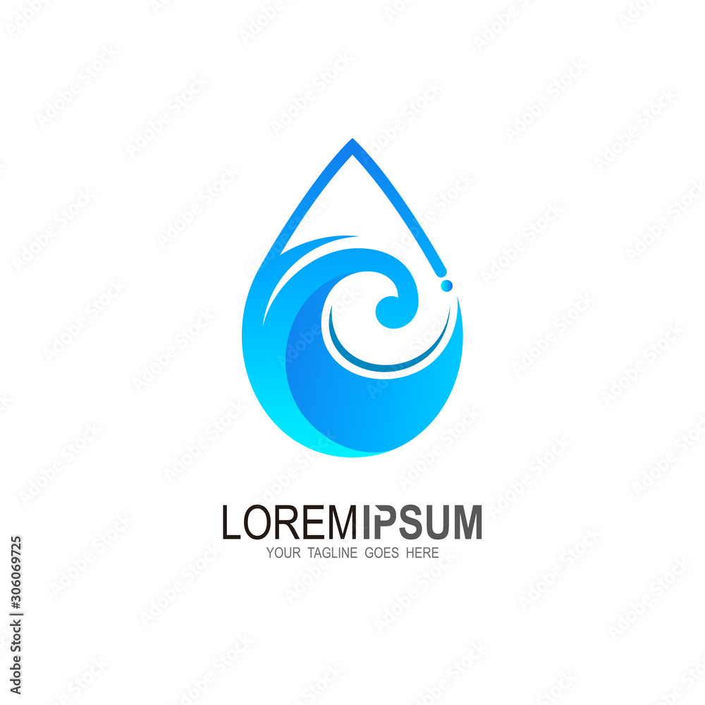 Water drop icon, Water drop Logo design vector template. Wave concept. Aqua droplet Logotype idea Water drop icon, Water drop Logo design vector template. Wave concept. Aqua droplet Logotype idea