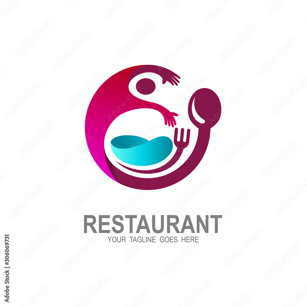 Abstract logo with restaurant design template Abstract logo with restaurant design template