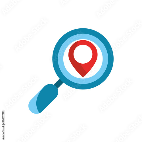 magnifying glass pointer gps map and navigation