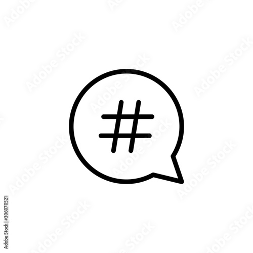 Simple hashtag line icon.