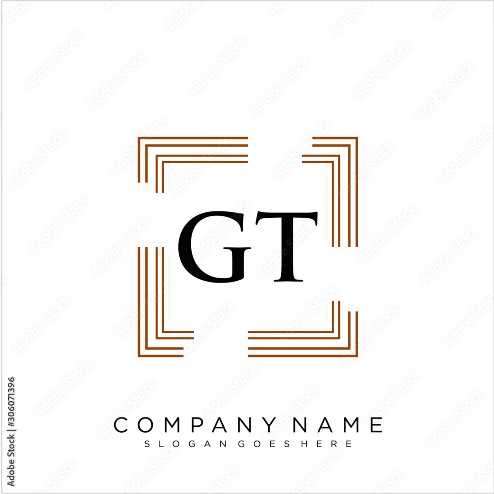 Initial letter GT template logo