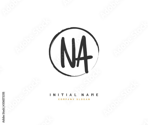 N A NA Beauty vector initial logo, handwriting logo of initial signature, wedding, fashion, jewerly, boutique, floral and botanical with creative template for any company or business.