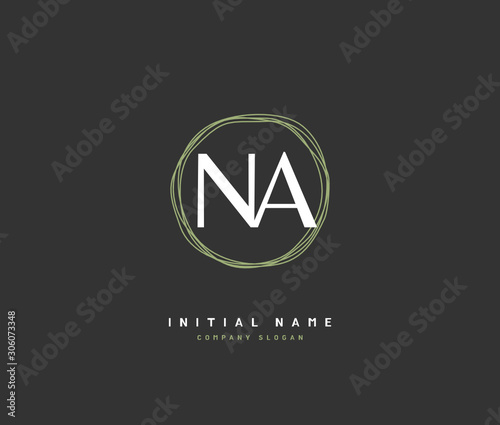N A NA Beauty vector initial logo, handwriting logo of initial signature, wedding, fashion, jewerly, boutique, floral and botanical with creative template for any company or business.
