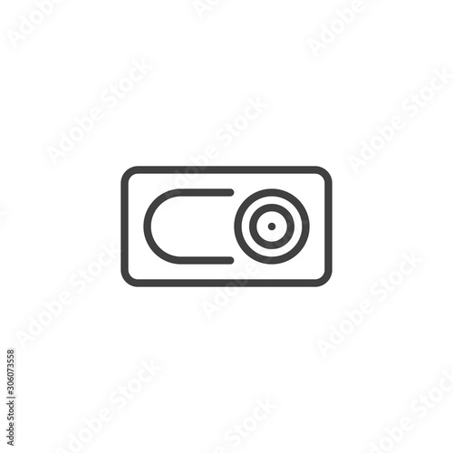 DVR Video Camera line icon. linear style sign for mobile concept and web design. Digital Video Recorder outline vector icon. Symbol, logo illustration. Vector graphics