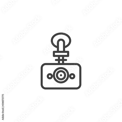 Digital DVR camera line icon. linear style sign for mobile concept and web design. Car drive video recorder outline vector icon. Symbol, logo illustration. Vector graphics