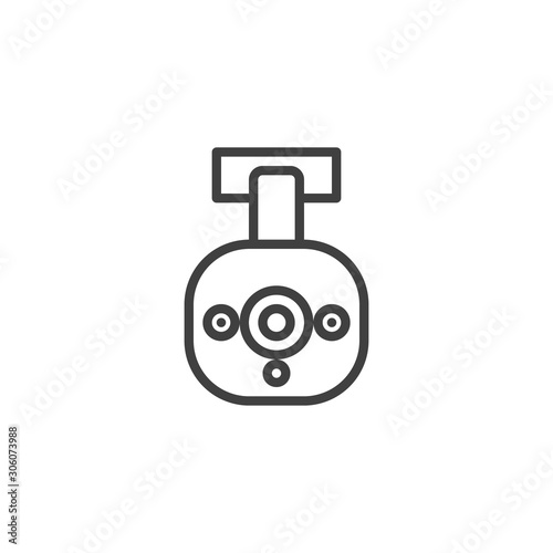 Car DVR camera line icon. linear style sign for mobile concept and web design. Digital video recorder outline vector icon. Symbol, logo illustration. Vector graphics