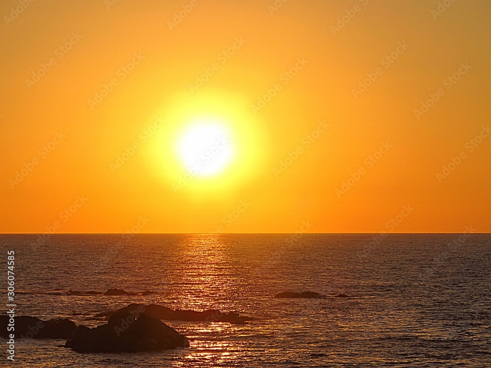 sunset at the sea in Maitencillo beach, central coast of Chile sunset at the sea in Maitencillo beach, central coast of Chile