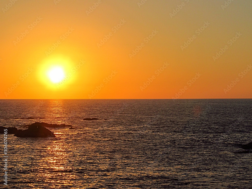 sunset at the sea in Maitencillo beach, central coast of Chile sunset at the sea in Maitencillo beach, central coast of Chile