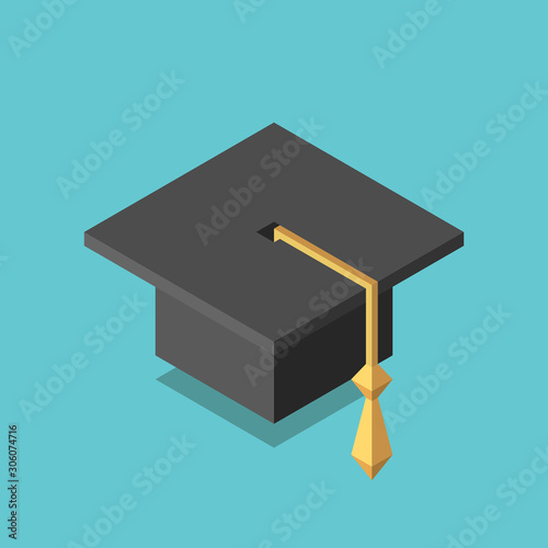 Isometric square academic cap