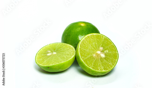 the Lime on white background