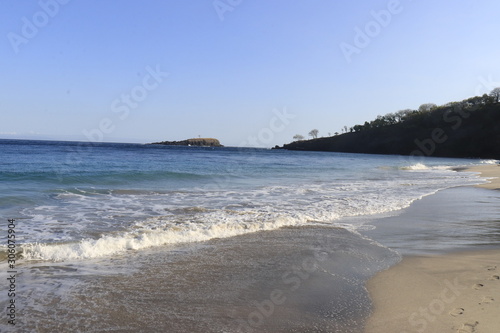 A beautiful view of Virgin Beach in Bali, Indonesia.