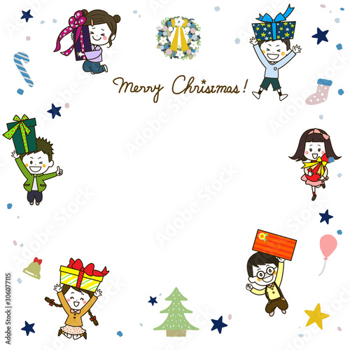 クリスマス 元気なこどもたちのフレーム イラスト Stock Illustration Adobe Stock クリスマス 元気なこどもたちのフレーム イラスト Stock Illustration Adobe Stock