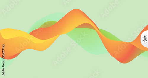 Abstract wavy background with modern gradient colors. Trendy liquid design. Motion sound wave. Vector illustration for banners, flyers and presentation.