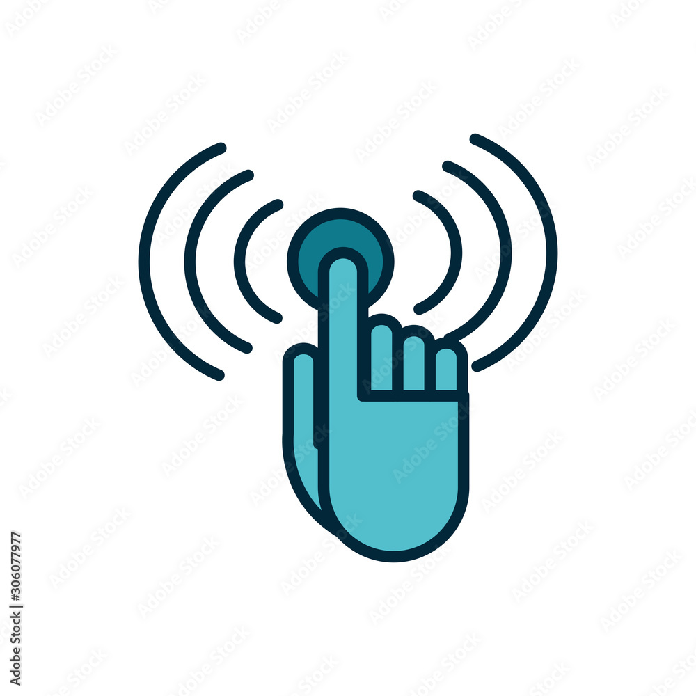 hand clicking internet of things line and fill icon hand clicking internet of things line and fill icon