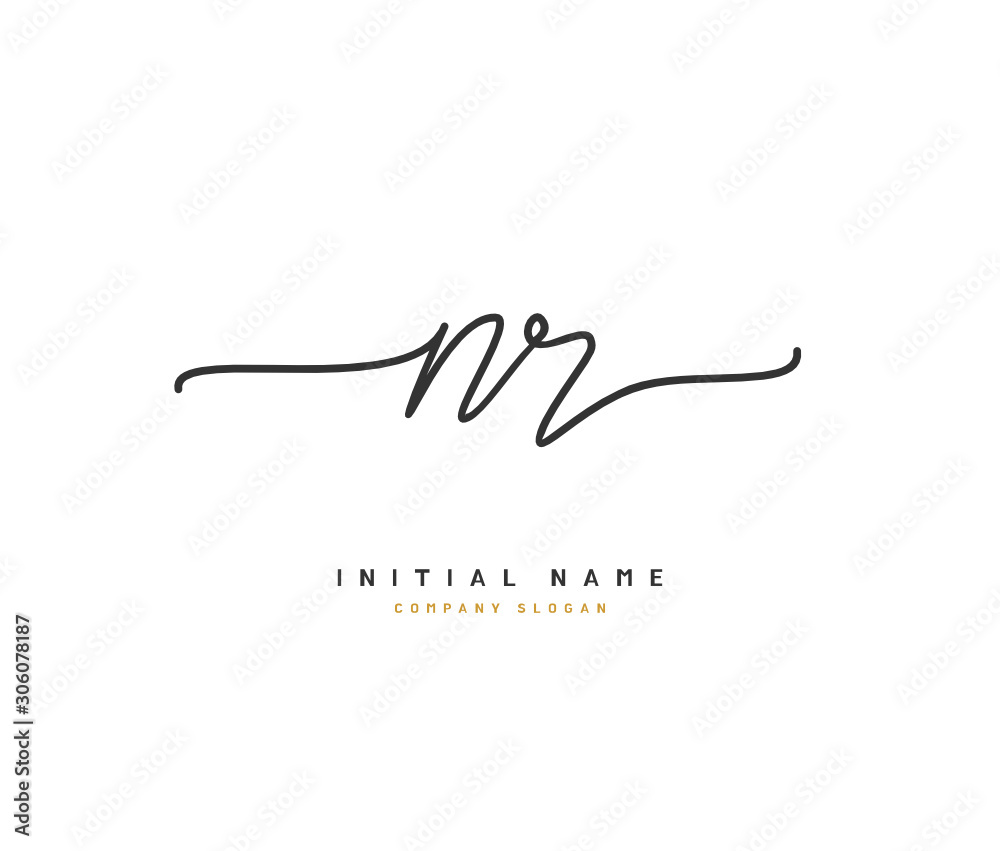 N R NR Beauty vector initial logo, handwriting logo of initial signature, wedding, fashion, jewerly, boutique, floral and botanical with creative template for any company or business. N R NR Beauty vector initial logo, handwriting logo of initial signature, wedding, fashion, jewerly, boutique, floral and botanical with creative template for any company or business.