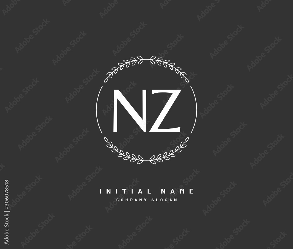 N Z NZ Beauty vector initial logo, handwriting logo of initial signature, wedding, fashion, jewerly, boutique, floral and botanical with creative template for any company or business. N Z NZ Beauty vector initial logo, handwriting logo of initial signature, wedding, fashion, jewerly, boutique, floral and botanical with creative template for any company or business.