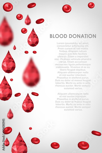 Blood donation design. Creative donor poster. Blood Donor banner. Red drop. Donation volunteer. Blood donation medical poster. Save human life concept. Vector illustration