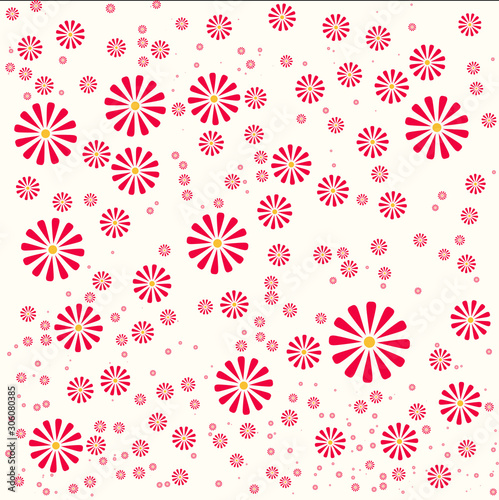 Floral background with red flowers