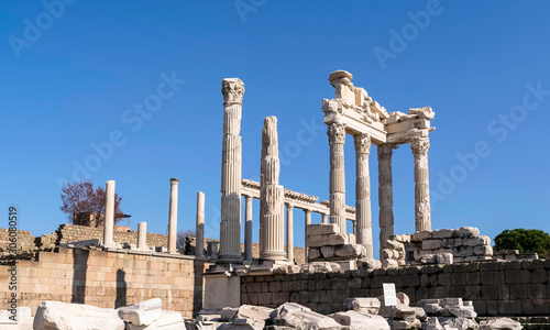 Pergamon Antique City, White columns, Bergama, Izmir