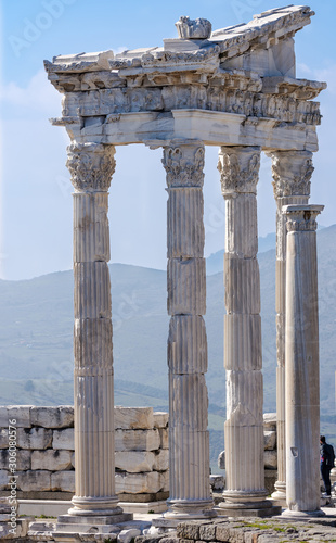 Pergamon Antique City, White columns, Bergama, Izmir