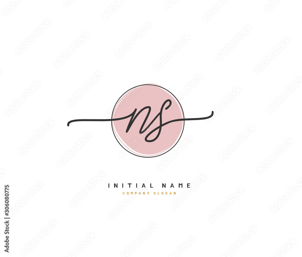 N S NS Beauty vector initial logo, handwriting logo of initial signature, wedding, fashion, jewerly, boutique, floral and botanical with creative template for any company or business. N S NS Beauty vector initial logo, handwriting logo of initial signature, wedding, fashion, jewerly, boutique, floral and botanical with creative template for any company or business.